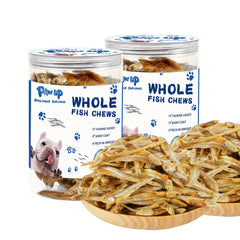 PAWUP Whole Fish Snacks for Dogs and Cats，Air drying -100% Wild-caught Fish Snacks，Only two ingredients，High protein andΩ-3，8Ounce（2Bag）