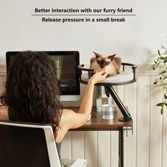 Cat Table Bed - Mounted Desktop Cat Bed，Suitable for Home Office，Apartment Indoor Elevated Cat Bed Accessories，for Work，Cat Furniture Accessories，WFH Essential Cat Supplies