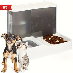 1Pieces 2Combination1 Automatic Cat Water Fountain and Food Dispenser Set - Removable、Washable、No Charging Required、Automatic feeding，Suitable for indoor cats