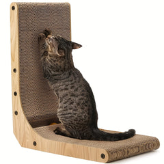 1 Pieces FUKUMARU L Interactive Cat Scratching Post with Ball Toy，Wall Mounted Paperboard Grab Board，Suitable for Indoor Cats and Kittens，Pet Play Area|Wall-mounted Grab Bar|Wooden Frame Scratching Post，Indoor Cat Scratching Post