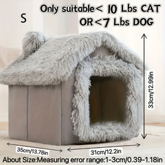 Crystal super soft，Bejirog，pp Cotton Comfortable All-Weather Pet Paradise-Warm，Portable and Soft，Semi-Enclosed Sleeping Nest for Cats and Small Dogs