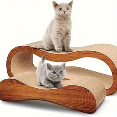 FluffyDream 2 In 1 Cat Scratcher Cardboard Lounge Bed, Cat Scratching Post, Durable Board Pads Prevents Furniture Damage, Large