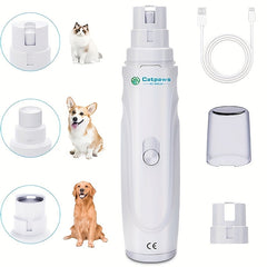 1个PetPals Double Speed USB Rechargeable Electric Dog Nail Grinder，Professional Metal Pet Claw Trimmer，Equipped3One Grinding Head，Lithium Polymer Battery，Suitable for small to large dogs and cats，Pet Nail Polishing Tool