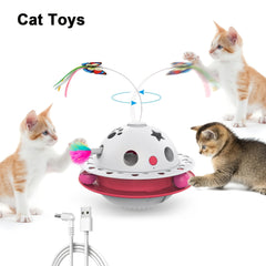 OREY 3 Combination 1 Cat toy，Smart Interactive Electronic Kitten Toy，With a Flying Butterfly，With randomly moving ambush feathers/Ball，Equipped with an upgraded imported motor，Protective Cat Safety Materials，Puzzle Cat Toy