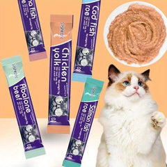 100Probiotic Strips for Weight Gain in Cats - Mixed five flavors（Salmon、Tuna、Cod），Lightweight Beige Moisturizing Snack，Wet food supplement for adult cats and kittens