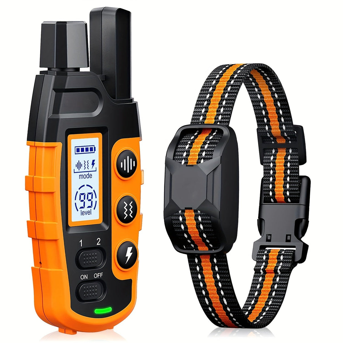 1/2 Collars/Replaceable Receiver, 3300Ft Range Dog Training Collar, Replaceable Receiver, Adjustable Nylon Strap, with Beep 1-8, Vibration 1-16, Safe Shock 1-99, Rechargeable Waterproof, for Small to Large Dogs 5-150Lbs