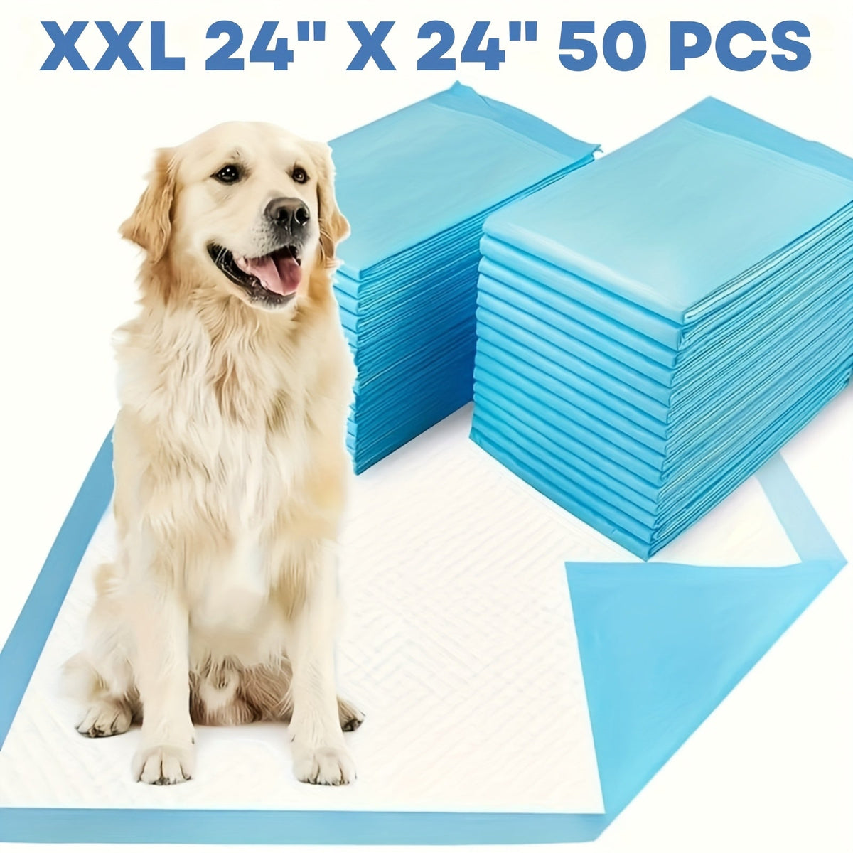 Worry-Free Pet Care，Super Absorbent Potty Pad for Home、Travel、Camping，Splash-Proof Bottom Layer，Thickened30%，Specially designed for active dogs