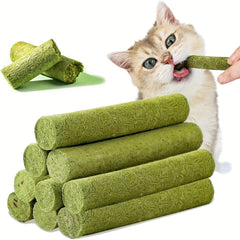 100g Cat Grass Teething Stick For Cat, Natural Dried Cat Grass Treats Snacks For Cats, Edible Cat Chew Toys For Teeth Cleaning And Hairball Removal