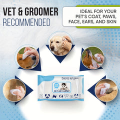 Pet Wipes，400Pcs Dog Wipes，8x8Inch Unscented Dog Paw Cleaning Wipes，Suitable for Body，Ear，Face and Skin，Extra thick and soft，Hypoallergenic Formula，Ideal Pet Wipes