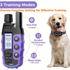 3300Ft Dog Training Collars With Remote, Adjustable Nylon Strap, Electric Shock, Vibration & Sound Modes, Rechargeable, 360ft Range, Waterproof, For Small To Large Dogs (5-150lbs)