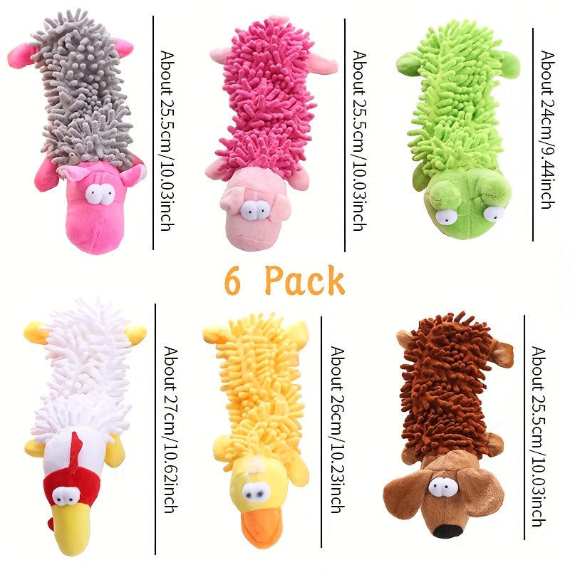 Magical Pets 6 Pack of Dog Squeaky Toys，Unstuffed stuffed Dog Chew Toy，Suitable for Small, Medium, and Large Chewers Squeaky Pet Supplies Durable Chew Toys for Puppies Interactive Teething Keeps Them Busy Best Birthday Gift