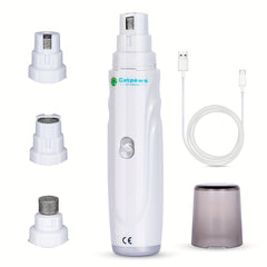 1个PetPals Double Speed USB Rechargeable Electric Dog Nail Grinder，Professional Metal Pet Claw Trimmer，Equipped3One Grinding Head，Lithium Polymer Battery，Suitable for small to large dogs and cats，Pet Nail Polishing Tool