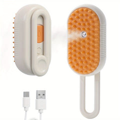 4 Combination 1 Cat Steam Brush，For Shedding，Rechargeable Cat Brush，With steam，Electrostatic Steam Pet Brush，Massage，Cleaning，Shedding and combing！