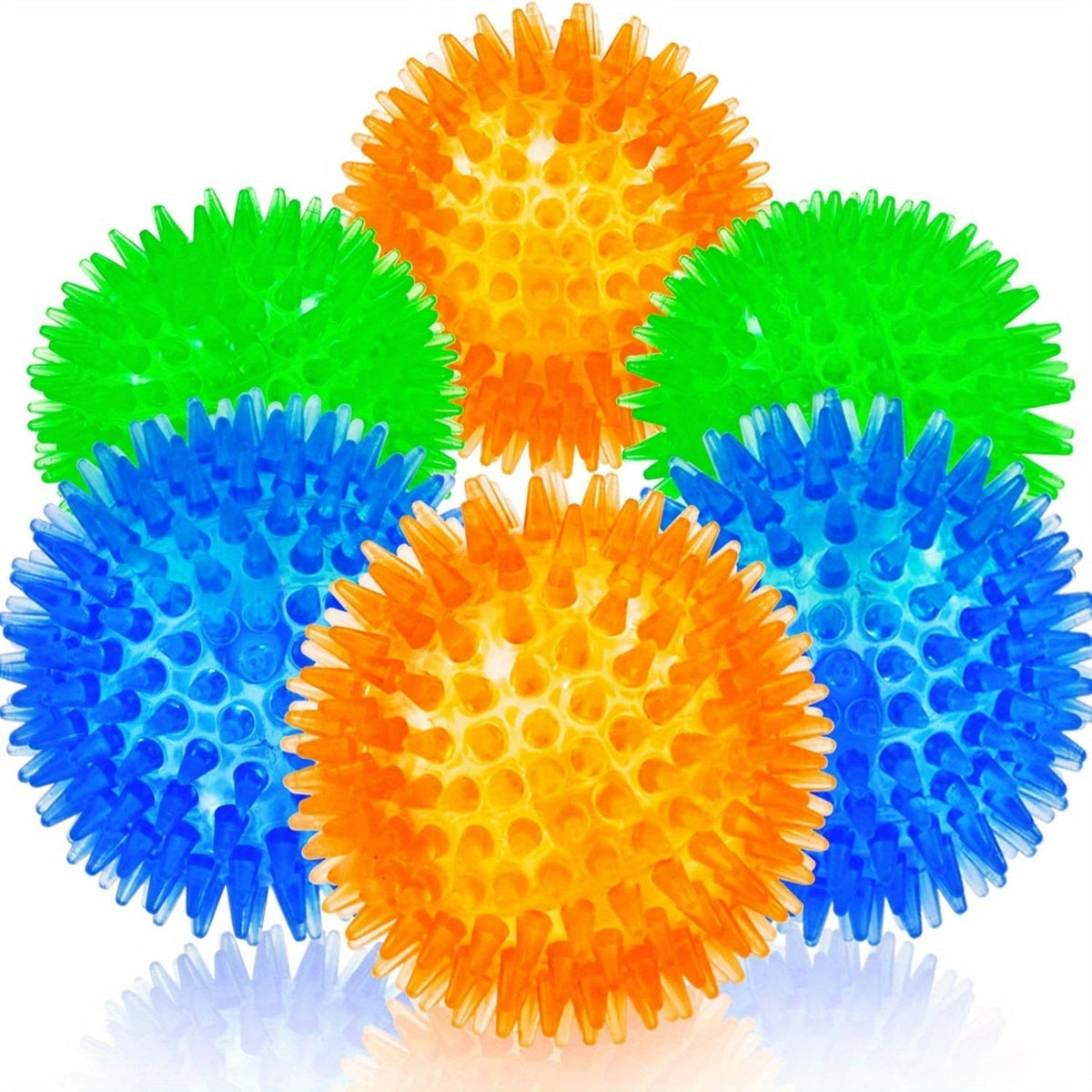 3.5 Large Dog Toy Ball，4/6 Sound-Making Dog Toy，Durable Dog Toy for Aggressive Chewers，Spiky Dog Ball for Teeth Cleaning and Training，Large Dog Chew Toy，Puppy Teething Toy