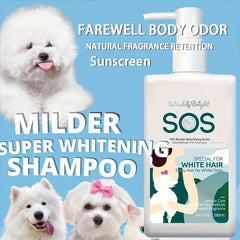 [Whitening Dog Shampoo] Whitening & UV Protection White Dog Shampoo | Brightening Formula with Coconut, Natural Freshness, Stain Removal & Antioxidant Care, Conditioner, Grooming Essentials, Easter Gifts