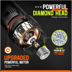 Dog Nail Grinder Upgraded Dog Nail Trimmer with 2 个 LED Lamp，2 Fast Charging Electric Pet Nail Grinder Silent Low Noise Suitable for Small and Medium Dogs and Cats