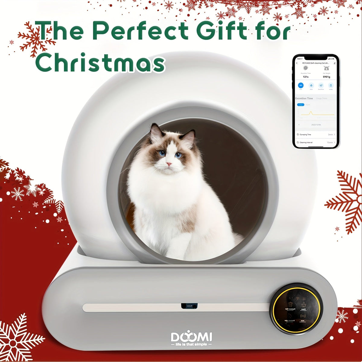 Large Capacity70Automatic Cleaning Cat Litter Box，Belt App Control function、Deodorization and Safety Protection，Suitable for various types of cats