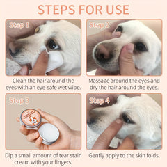 Pet Tear Stain Prevention Balm，Eye Care for Dogs and Cats，Natural Safe Tear Repellent，Gentle cleansing effective without irritation