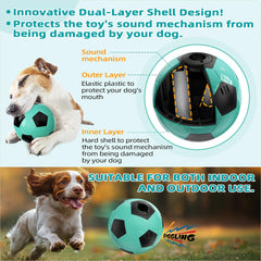 KADTC Pet dog toys Football shape, durable rubber material, squeaking, no batteries required, suitable for small, medium and large dogs. Interactive pet toys, pet companion toys. Dog food feeding toys, chew toys, teething footballs